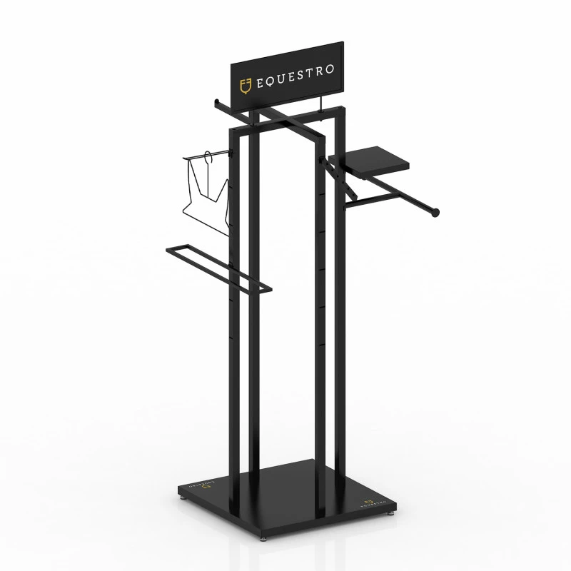Black steel horse and rider display L600/W600/H1810 mm