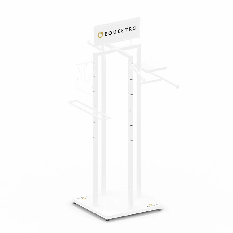 White steel horse and rider clothing display L600/W600/H1810 mm