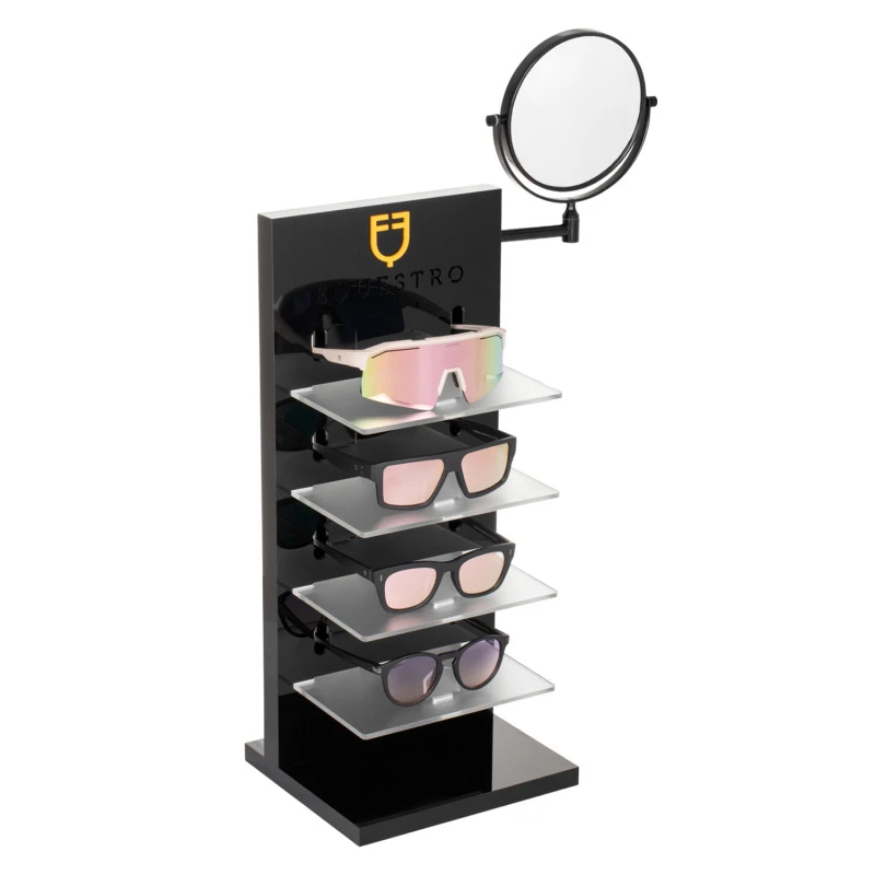 ACRYLIC SUNGLASSES STAND LASER CUTTING LOGO + MIRROR