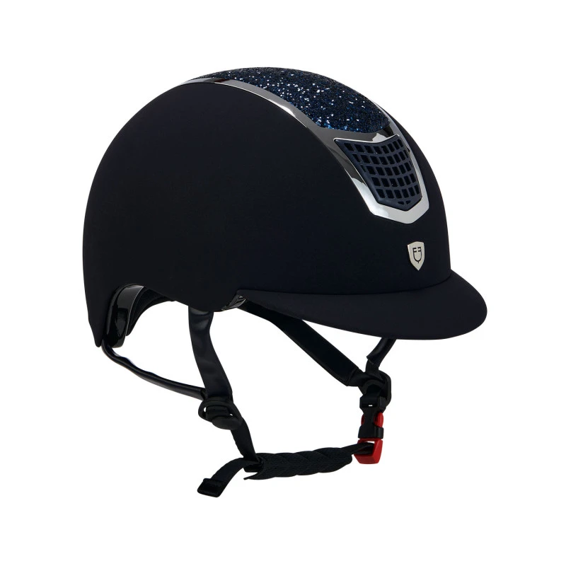 Ultra-light velvet helmet with rhinestones