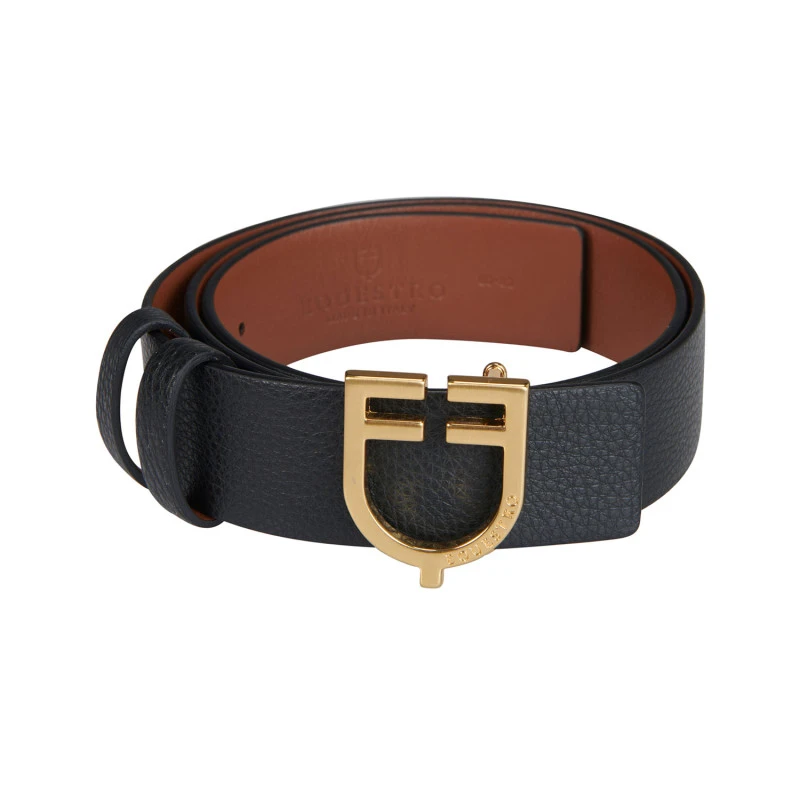 Double face smooth leather belt