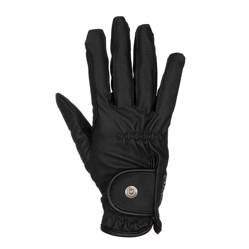 Unisex gloves in soft synthetic leather with hook-and-loop fastening
