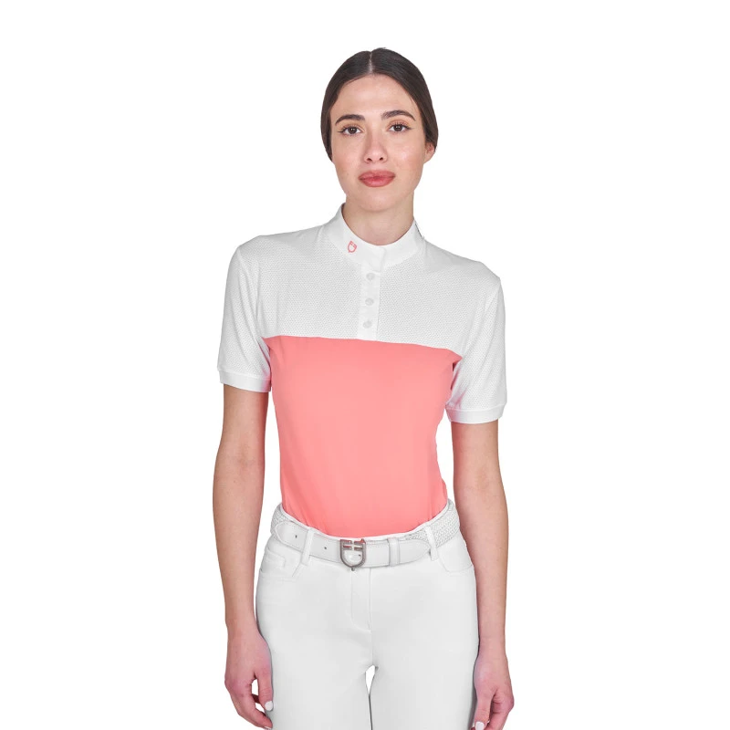 Polo de mujer slim fit de tejido técnico y malla