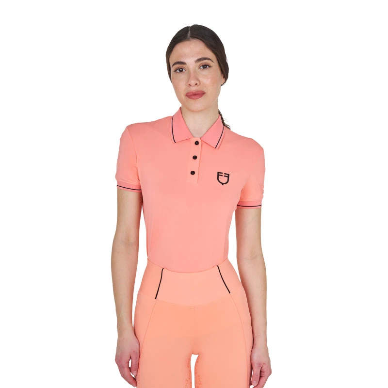 Women's slim fit polo shirt in breathable fabric