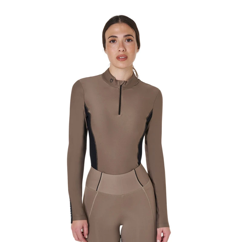 Women's long-sleeved training technical polo shirt