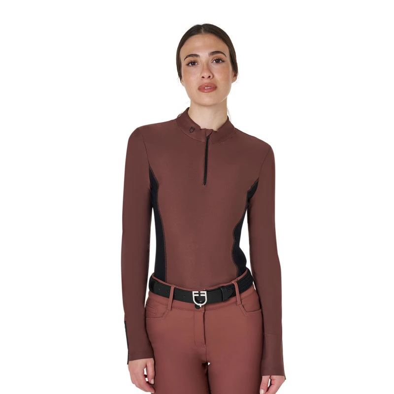 Women's long-sleeved training technical polo shirt