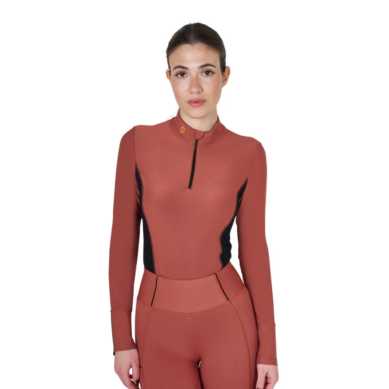 Women's long-sleeved training technical polo shirt