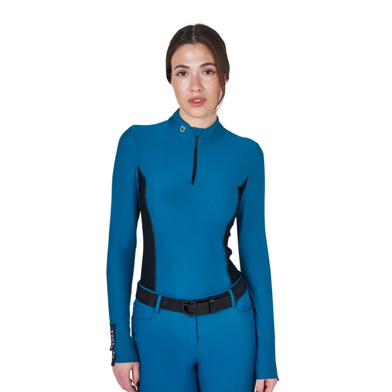 Women's long-sleeved training technical polo shirt