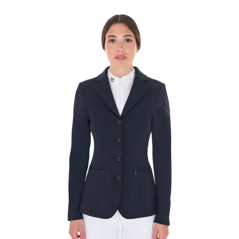 Women's competition jacket with contrasting embroidered logo