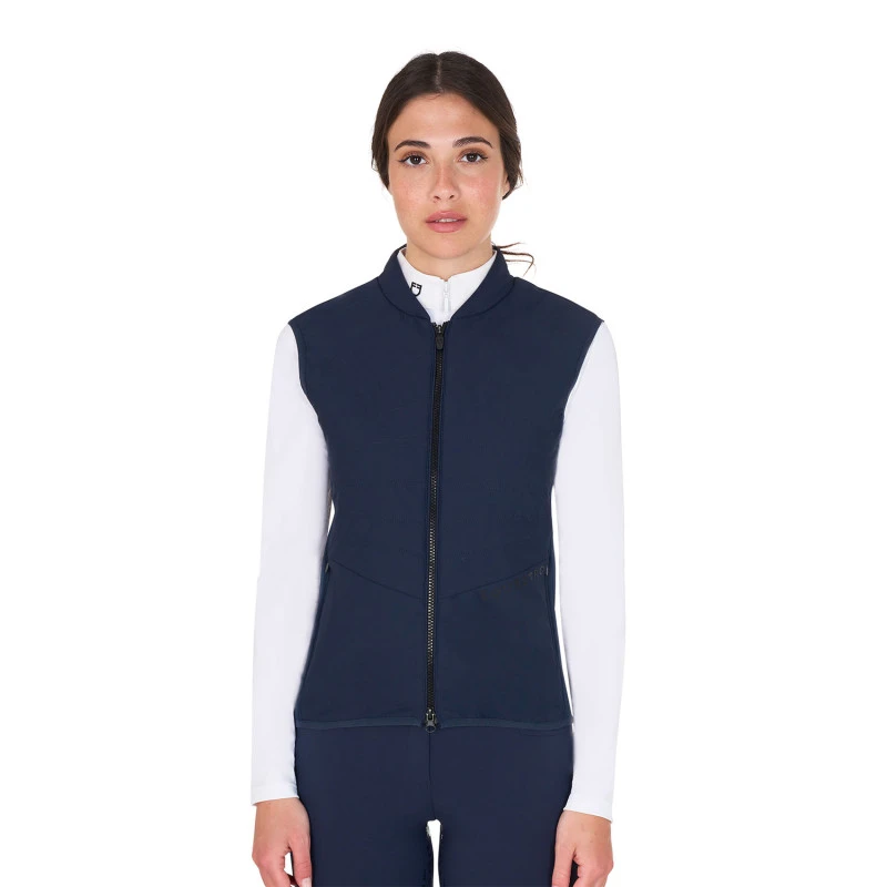 Women's slim fit vest in technical fabric