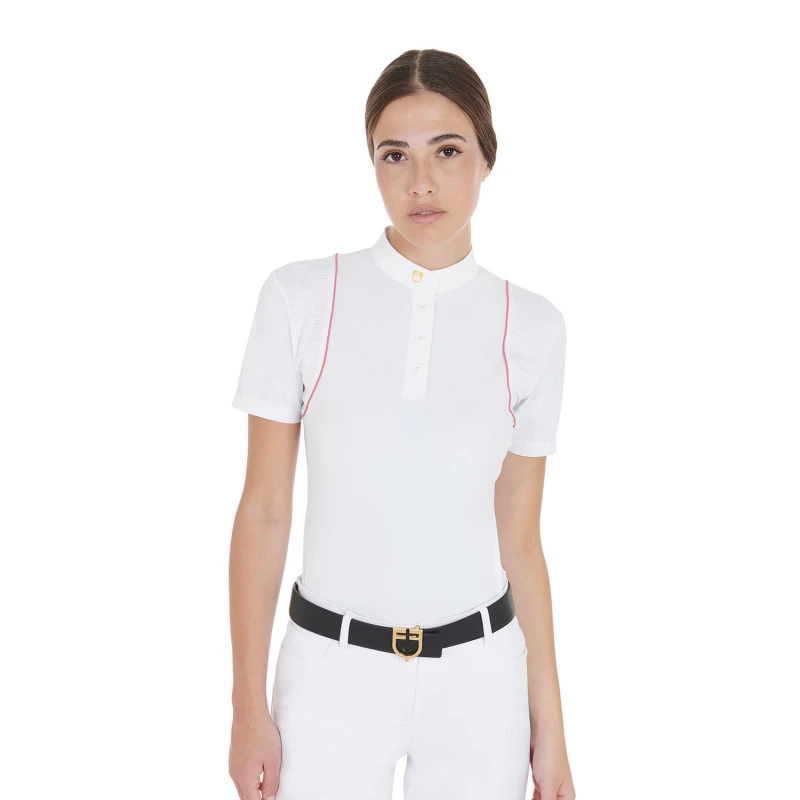 Polo de mujer slim fit de concurso con botones