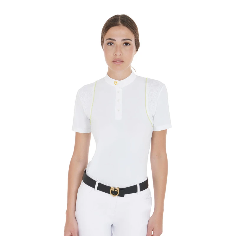 Polo de mujer slim fit de concurso con botones