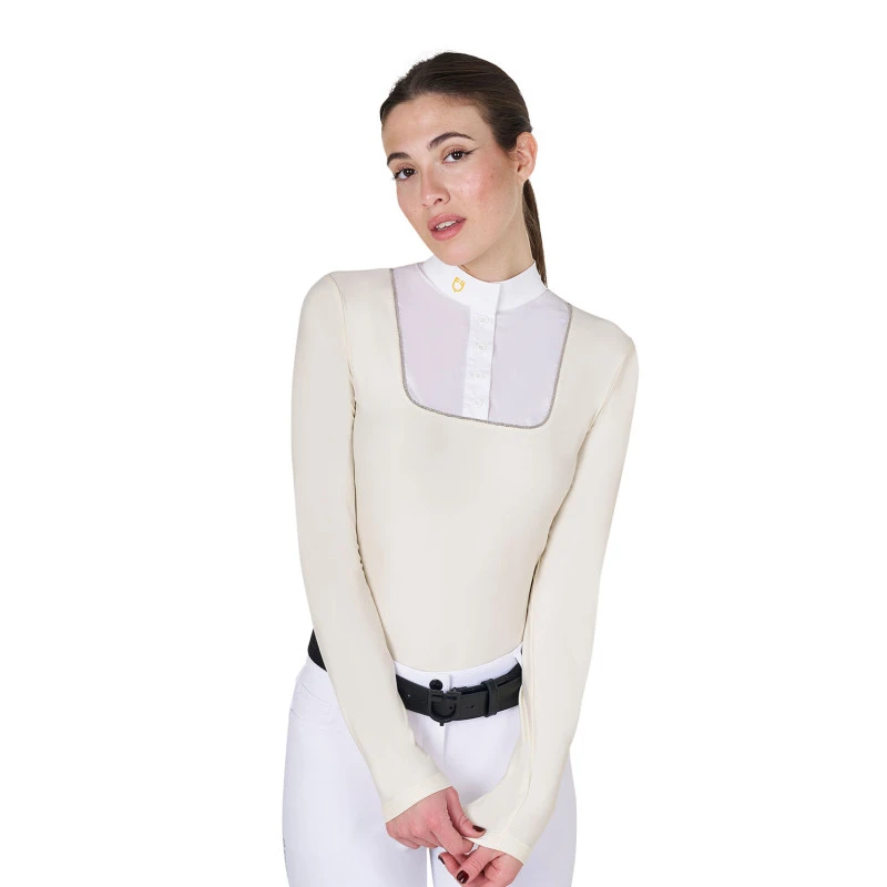 Polo de mujer entallado de concurso con botones