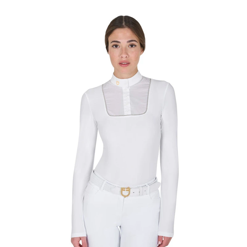 Polo de mujer entallado de concurso con botones