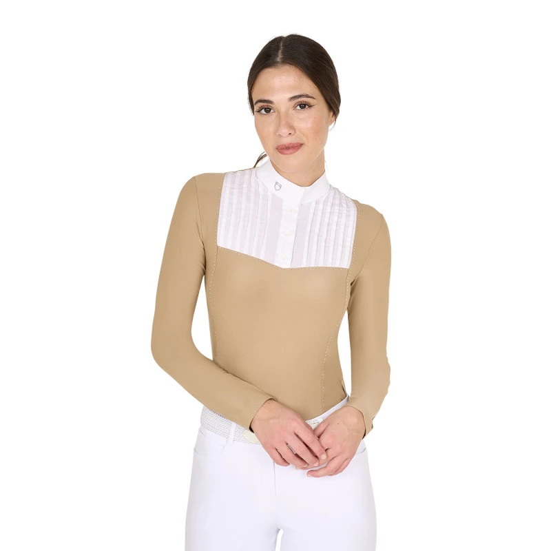 Polo de mujer slim fit de concurso con strass