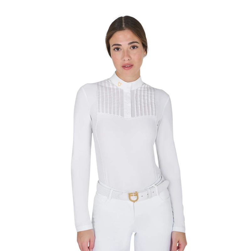 Polo de mujer slim fit de concurso con strass