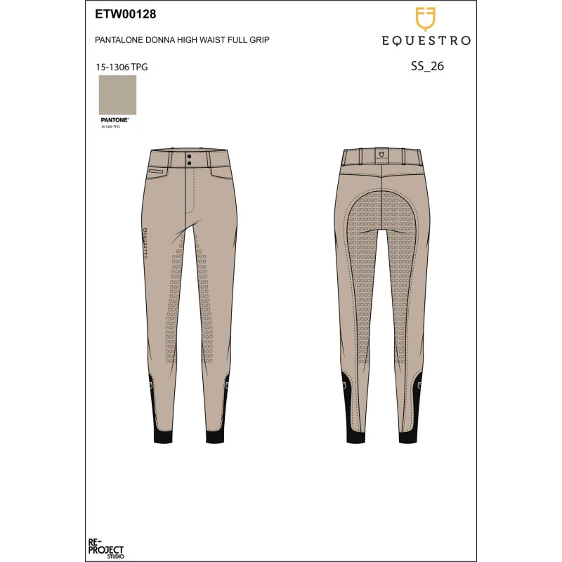 Women's high-waisted full grip breeches