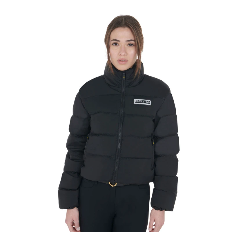 Damen-Daunenjacke, verkürzt, Stretchmaterial