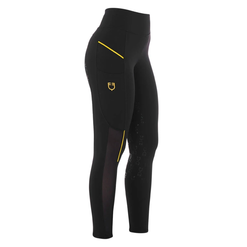 Women's slim fit leggings micro mesh inserts