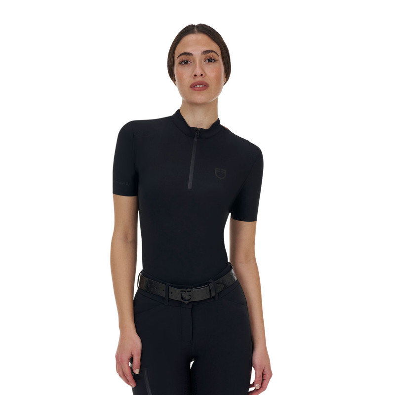 Equestro Ridertechnology women's training polo shirt short sleeves and zip
