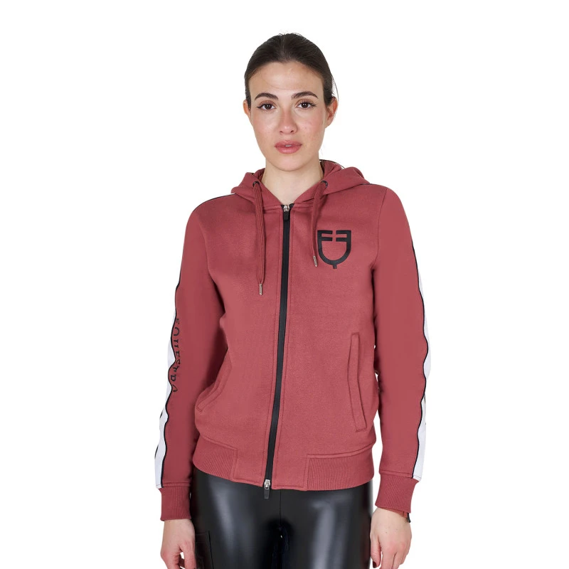 Women's hooded sweatshirt with front zip