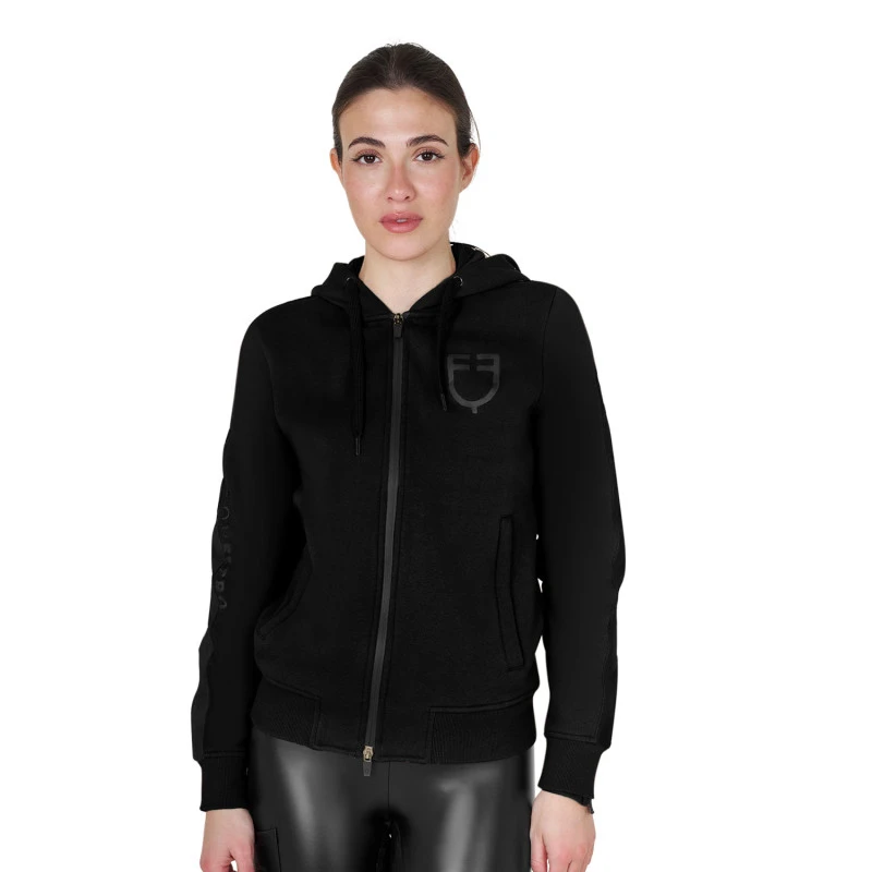 Women's hooded sweatshirt with front zip