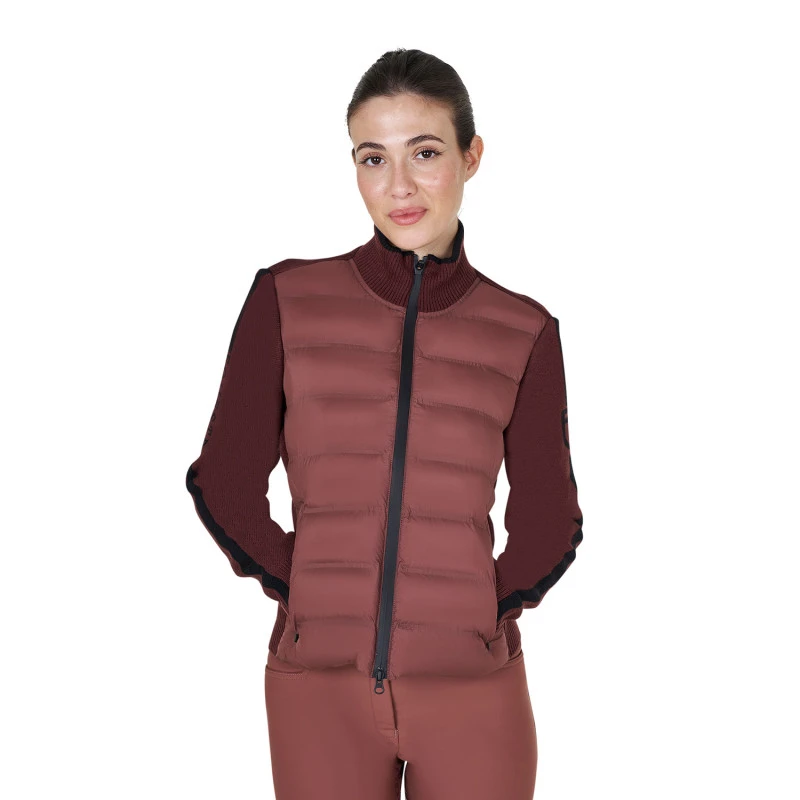 Damenjacke aus Nylon und Strick mit Reißverschluss
