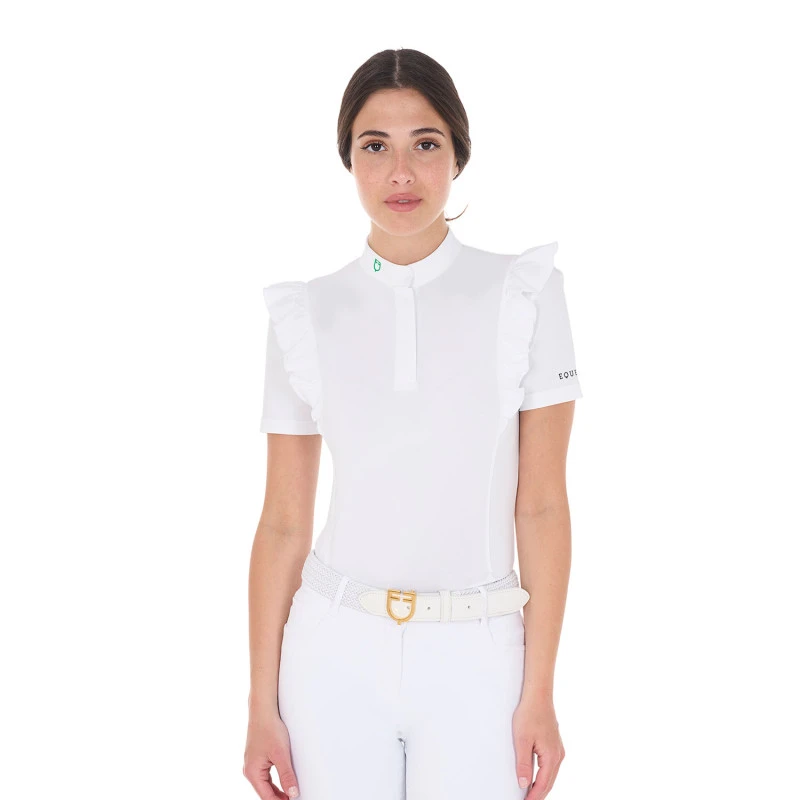 Polo de concurso para mujer entallado con volantes