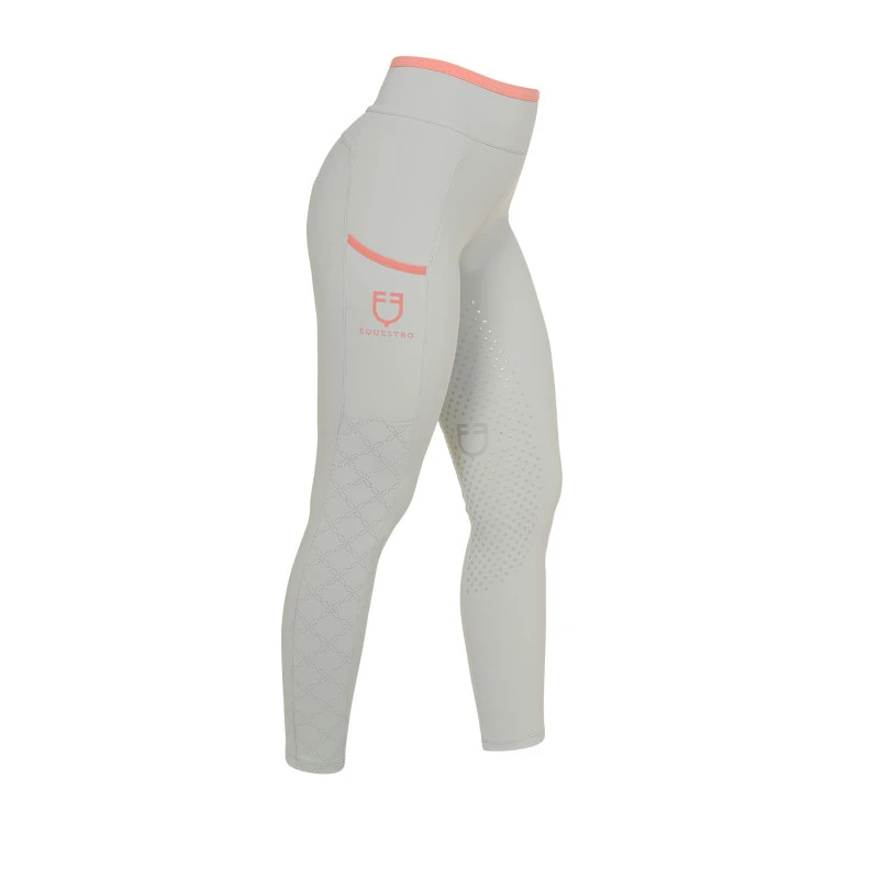 Women's leggings with perforated decorations