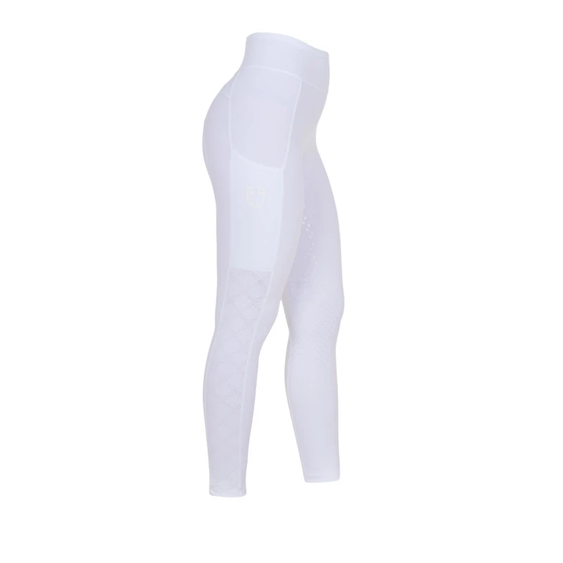 Women's leggings with perforated decorations