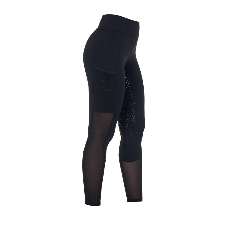 Women's full grip leggings with perforated inserts