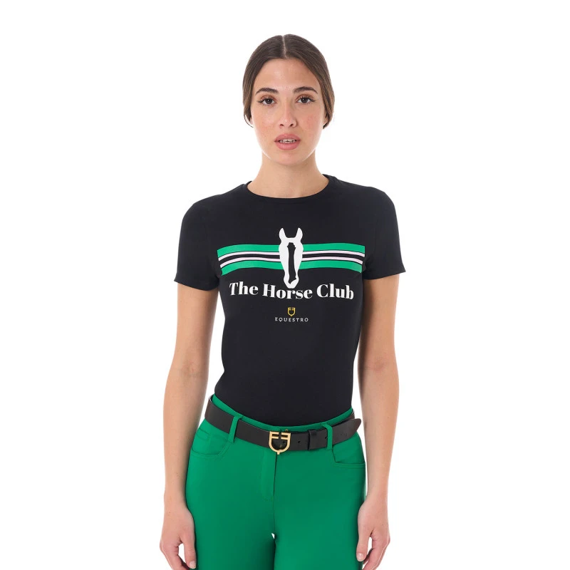Women's Stripe Horse Club cotton T-shirt