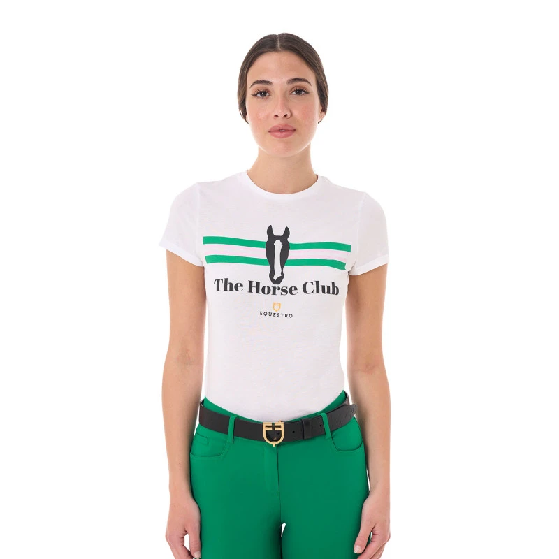Women's Stripe Horse Club cotton T-shirt