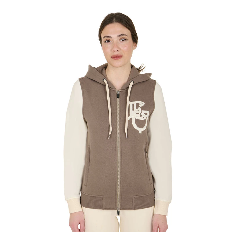 Women's EQ two tone hoodie with front zip