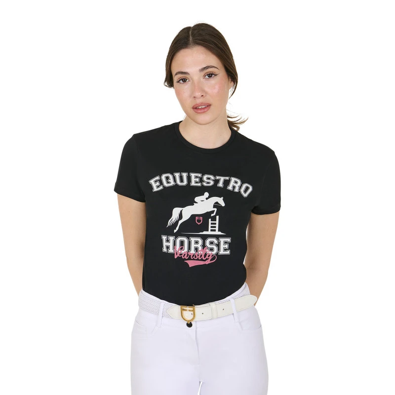Women's Horse Varsity cotton T-shirt