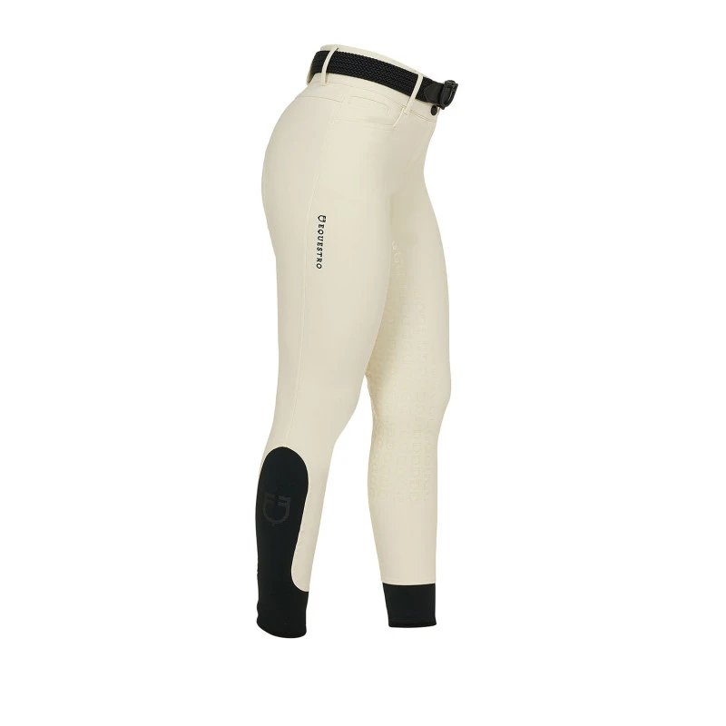 Damen Reithose mit hohem Bund und Kniebesatz