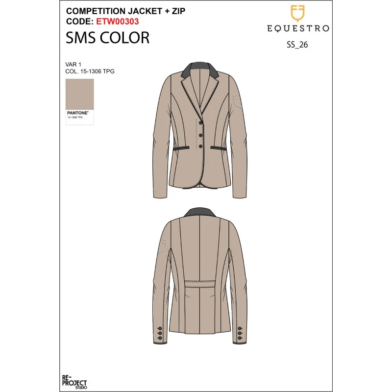 Women's competition jacket with zip and buttons