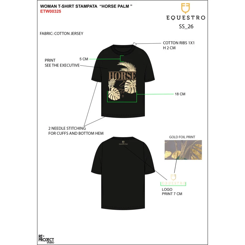 Women's Horse Palm cotton T-shirt