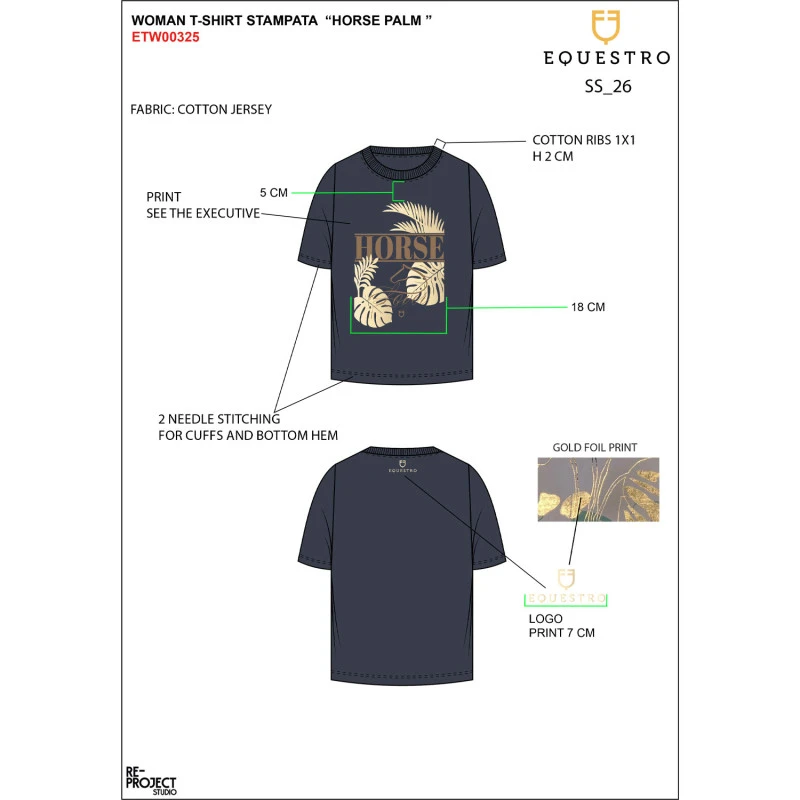 Women's Horse Palm cotton T-shirt