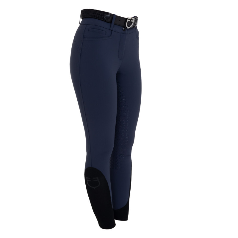 Women's high-waisted full grip breeches in bi-stretch fabric