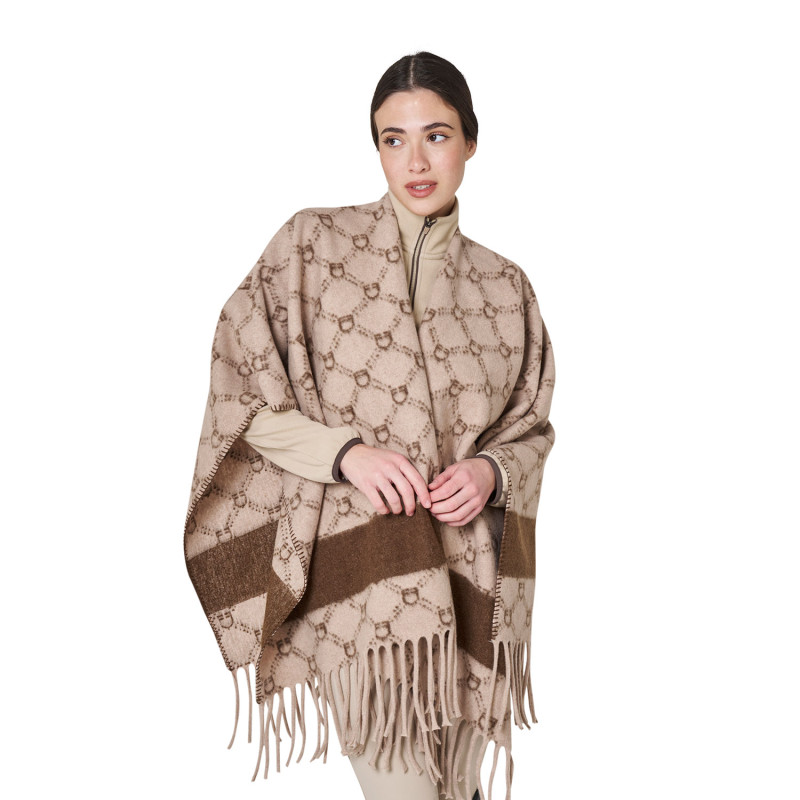 Women's monogram wool cape