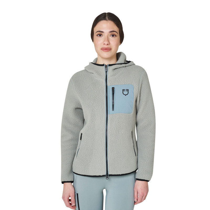 Women's teddy fleece hoodie with zip