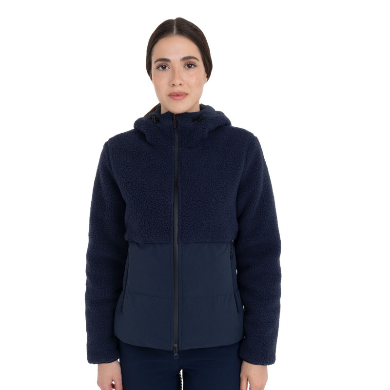 Women's down jacket with teddy inserts