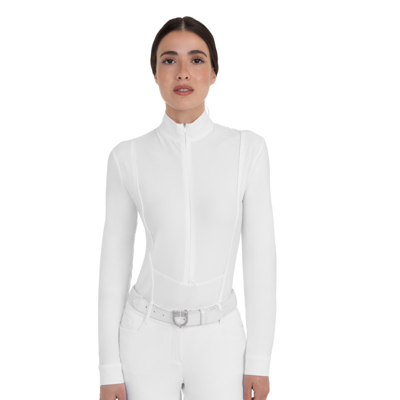 Women's competition polo shirt in winter technical fabric
