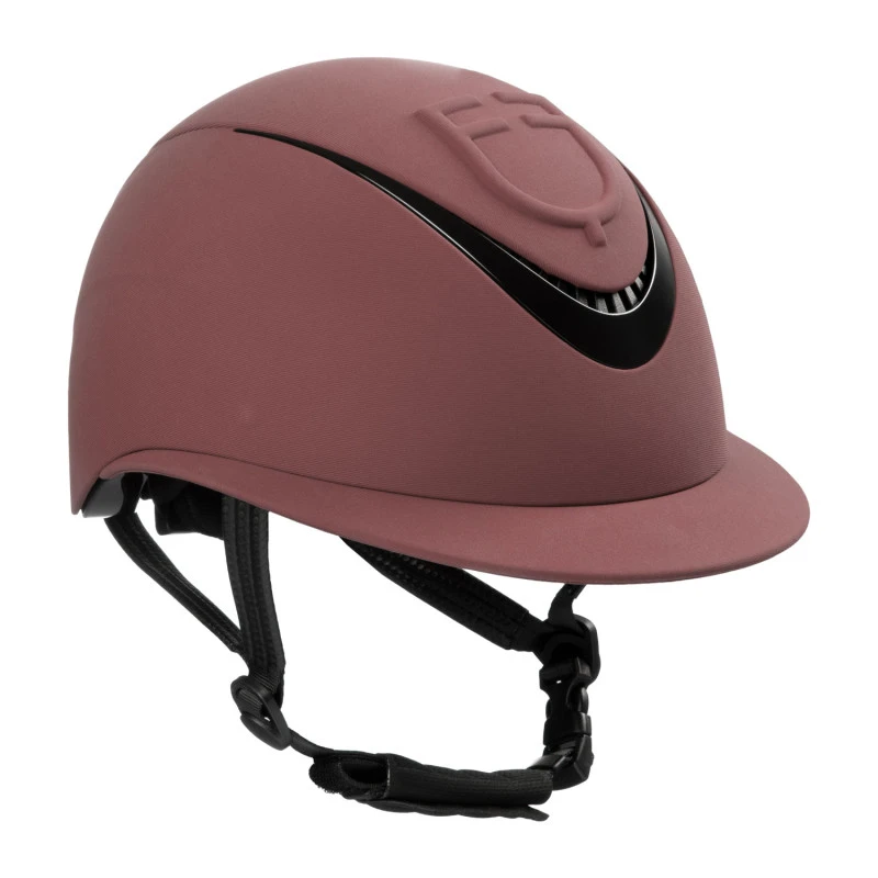 Women's helmet with wide visor and embossed logo homologation EN 1384-2023