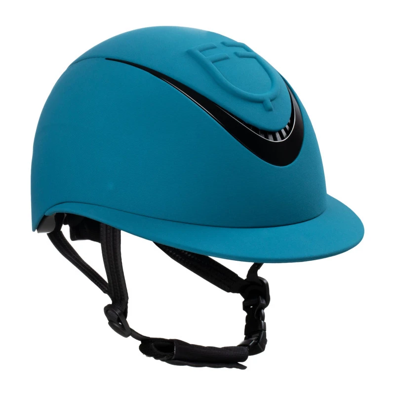 Women's helmet with wide visor and embossed logo homologation EN 1384-2023