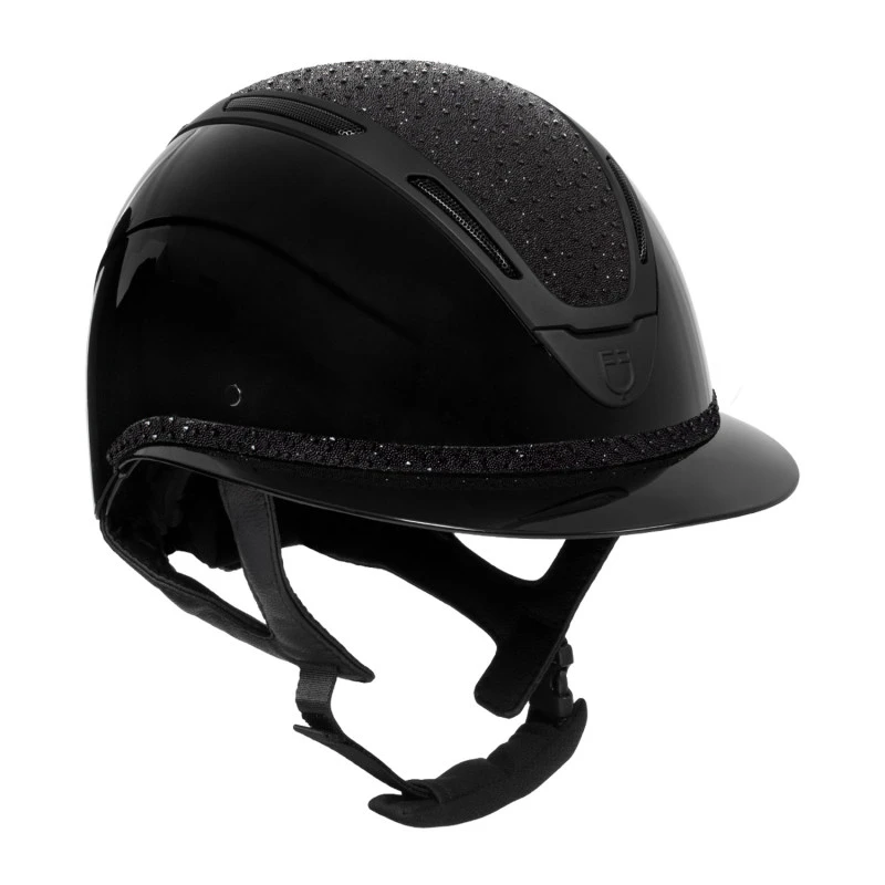 Women's Apocalypse helmet glossy shell and rhinestones homologation EN 1384-2023