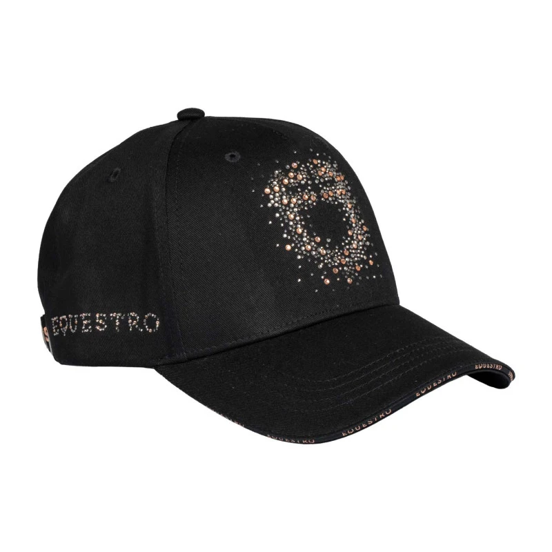 Baseball cap with rhinestone logo