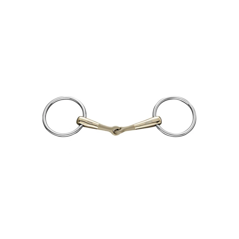 Turnado lose rg. Snaffle 16 mm St. St. w. 55 mm rg. silber/gold