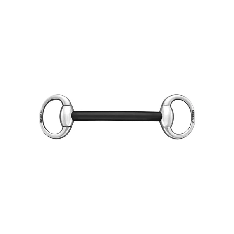 Eggbutt Mullen-Mundstück 16 mm harter Carbon mit 55 mm Edelstahl-Ringen.